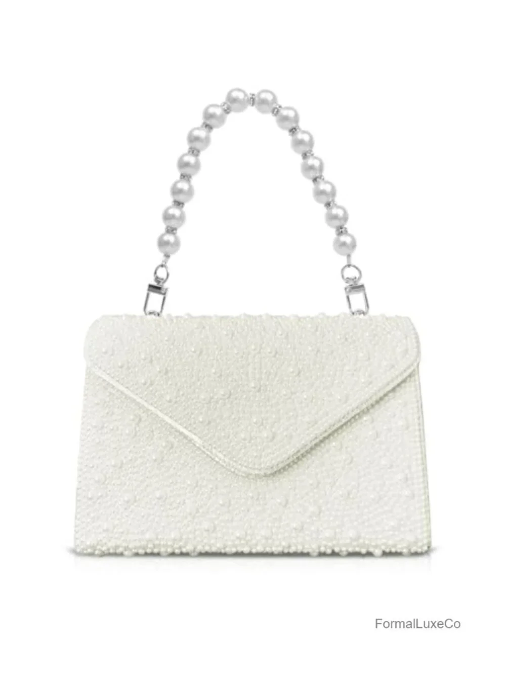 Pearl Embellished Clutch Purse for Women - Evening & Wedding Handbag